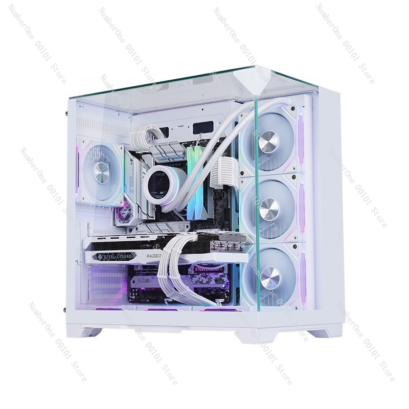 Pc Case Fan - ATX Gaming PC Case Panoramic Tempered