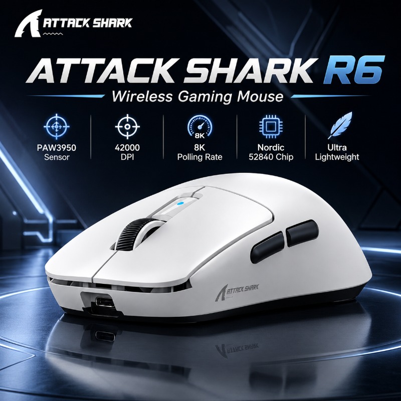 ATTACK SHARK R6 Ergonomic Wire - огляд і ціна Pc Gaming Gta 6