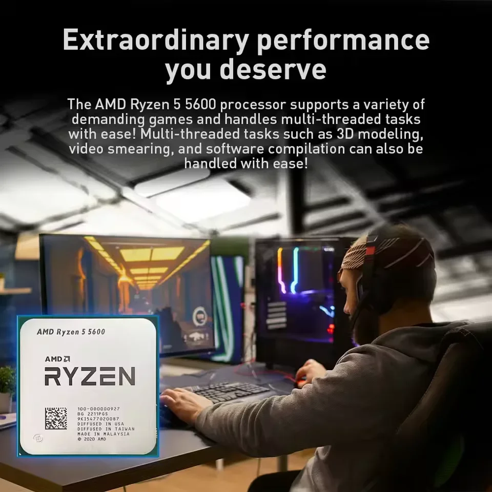 AMD Ryzen 5 5600 Processor AMD - огляд і ціна Pc Gaming Amd Ryzen 5