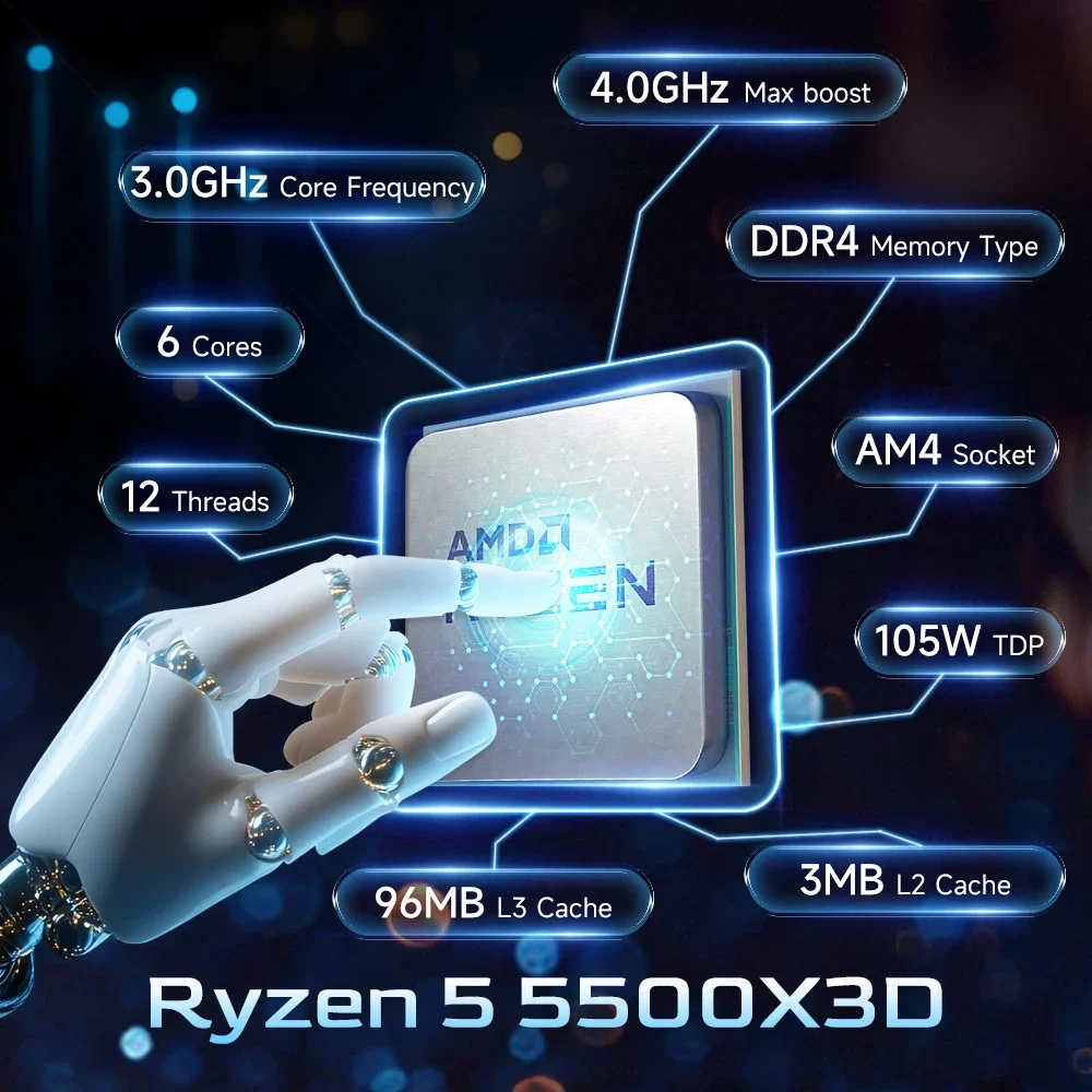 AMD Ryzen 5 5500X3D AM4 7nm Ga - огляд і ціна Pc Gaming Amd Ryzen 5